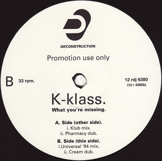 K-Klass : What You're Missing (12", Promo)