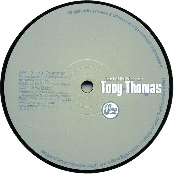 Tony Thomas : Beginnings EP (12", EP)