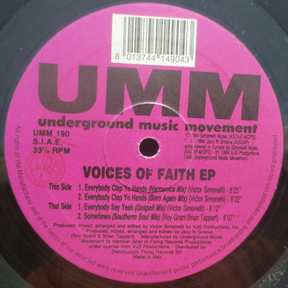 Victor Simonelli : Voices Of Faith EP (12", EP)
