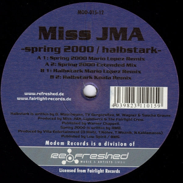 Miss JMA : Spring 2000 / Halbstark (12")