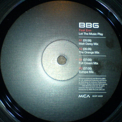 BBG Feat. Erin* : Let The Music Play (12")
