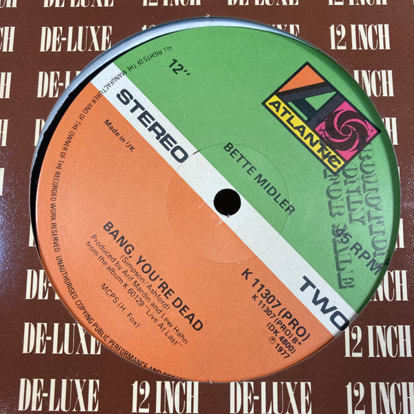 Bette Midler : Married Men (12", Promo)