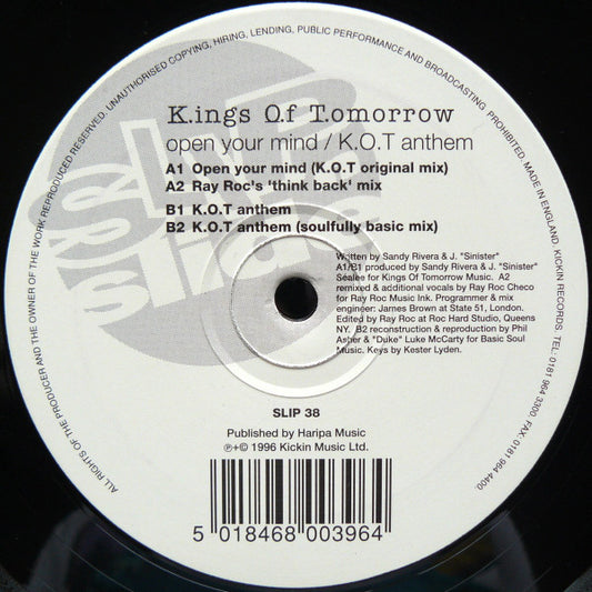 Kings Of Tomorrow : Open Your Mind / K.O.T. Anthem (12")