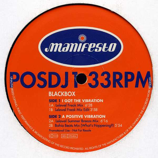 Black Box : I Got The Vibration / A Positive Vibration (2x12", Promo)