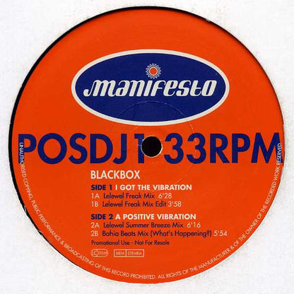 Black Box : I Got The Vibration / A Positive Vibration (2x12", Promo)