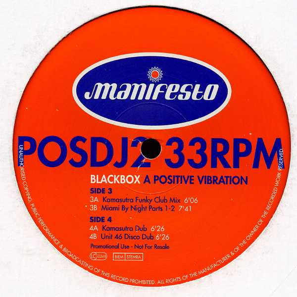 Black Box : I Got The Vibration / A Positive Vibration (2x12", Promo)