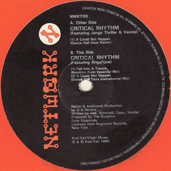 Critical Rhythm : It Could Not Happen (Remix) (12")