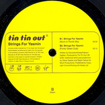 Tin Tin Out : Strings For Yasmin (12")