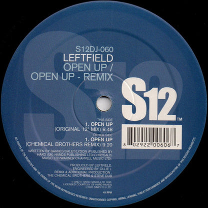 Leftfield : Open Up (12")