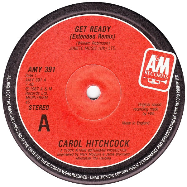 Carol Hitchcock : Get Ready (Extended Remix) (12", Single)