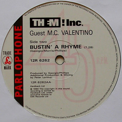 Them Inc ! Guest M.C. Valentino : Bustin' A Beat (12")