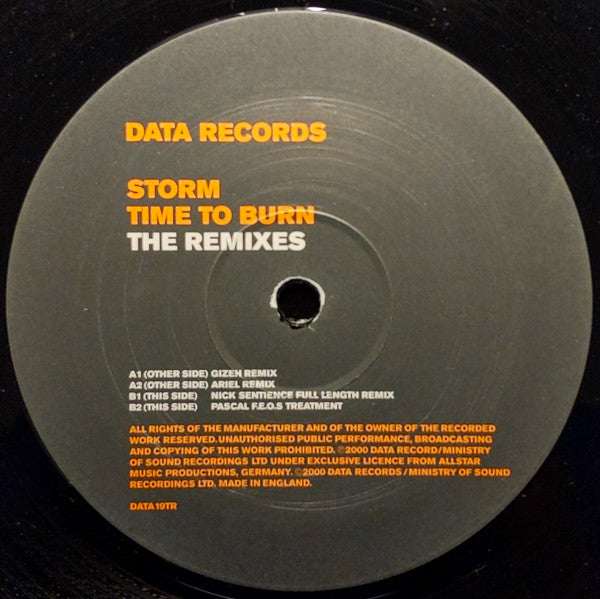 Storm : Time To Burn (The Remixes) (12")