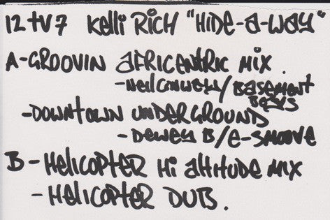 Kelli Rich : Hide-A-Way (12", Promo, W/Lbl)