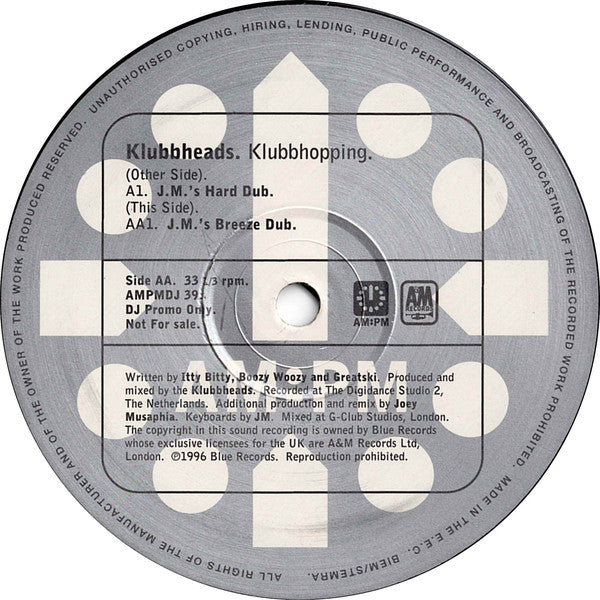 Klubbheads : Klubbhopping (Joey Musaphia Mixes) (12", Promo)