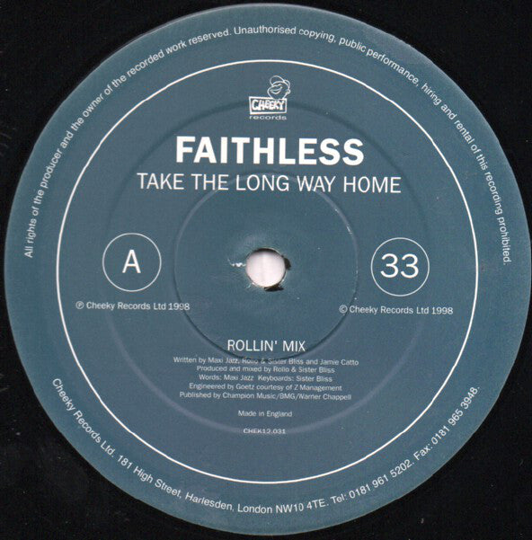 Faithless : Take The Long Way Home (12")