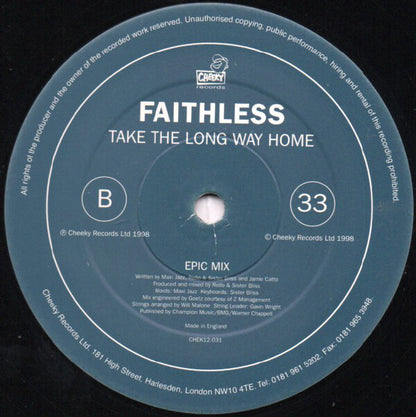 Faithless : Take The Long Way Home (12")