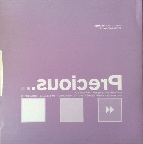 Precious (2) : Rewind (12", Promo)