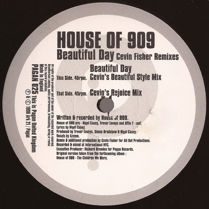 House Of 909 : Beautiful Day (Cevin Fisher Remixes) (12")