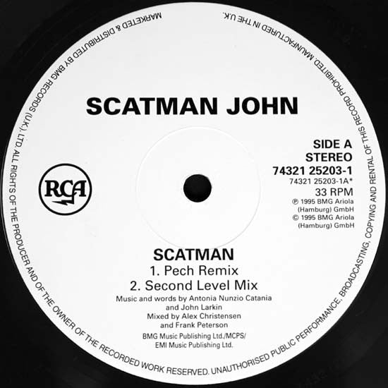 Scatman John : Scatman (Ski-Ba-Bop-Ba-Dop-Bop) (12")