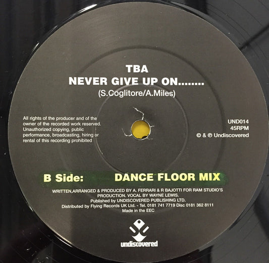 TBA (3) : Never Give Up On........ (12")