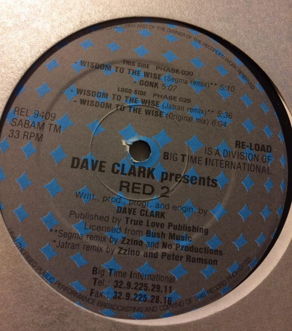 Dave Clark* : Red 2 (Remixes) (12", M/Print, RP)