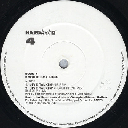 Boogie Box High : Jive Talkin' (12", Single, Com)