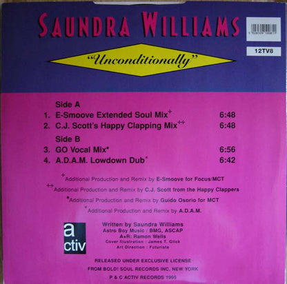 Saundra Williams : Unconditionally (12", Single)