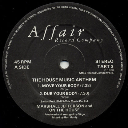 Marshall Jefferson And On The House : The House Music Anthem (12")