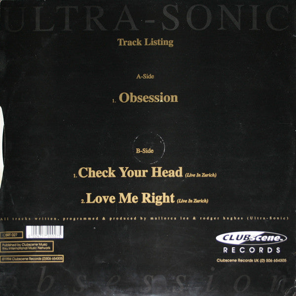 Ultra-Sonic : Obsession (12", Single)