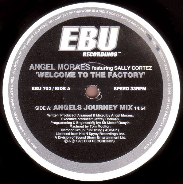 Angel Moraes featuring Sally Cortez* : Welcome To The Factory (12")