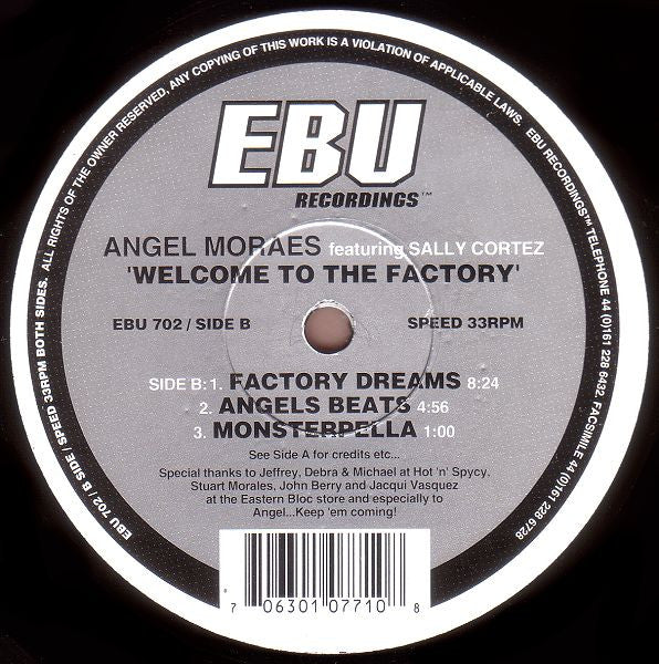 Angel Moraes featuring Sally Cortez* : Welcome To The Factory (12")