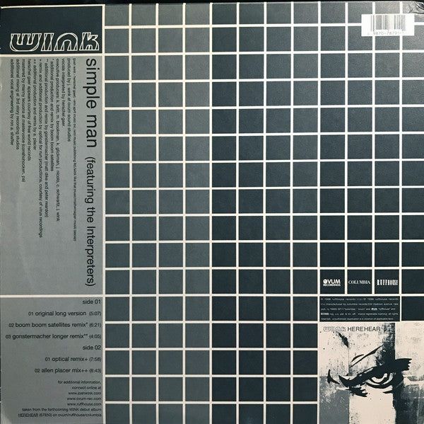 Josh Wink Featuring The Interpreters : Simple Man (12")