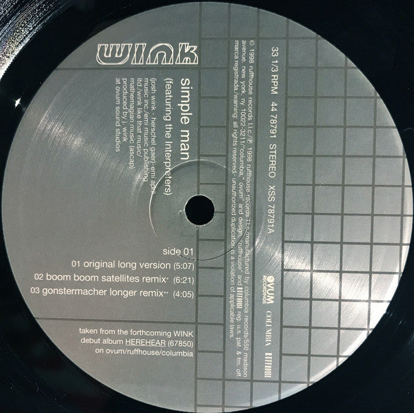 Josh Wink Featuring The Interpreters : Simple Man (12")