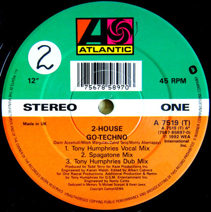 2 House : Go Techno (12")