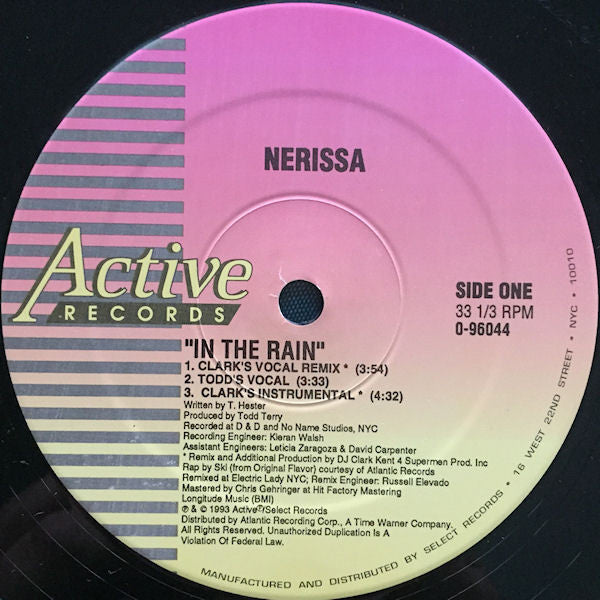 Nerissa : In The Rain (12", Maxi)