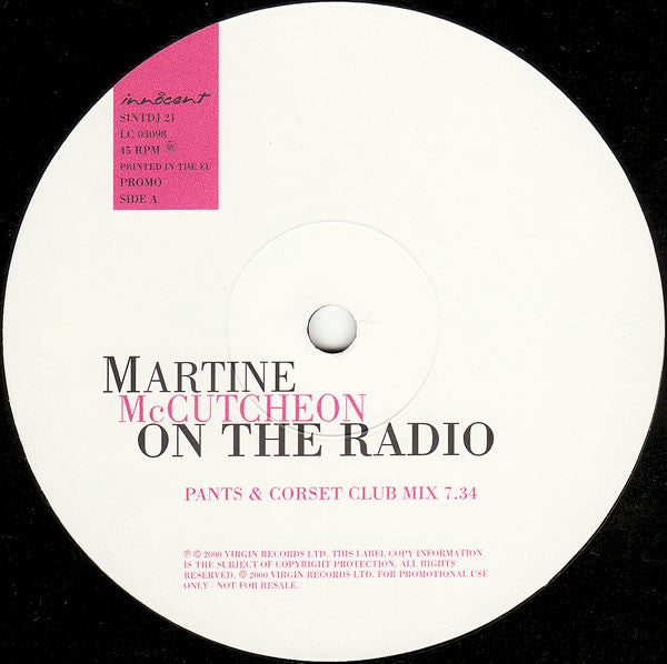 Martine McCutcheon : On The Radio (12", Promo)
