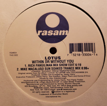 Lotus : Within Or Without You (Mike Macaluso Mixes) (12")