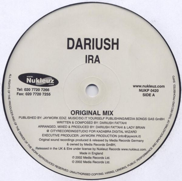 Dariush : IRA (12")