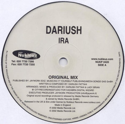 Dariush : IRA (12")