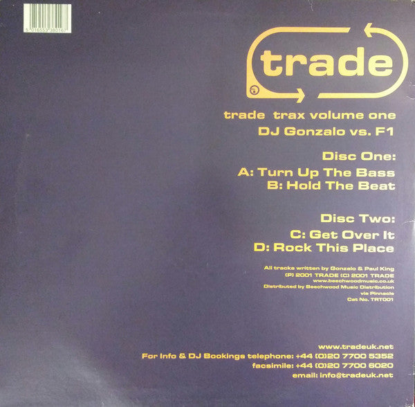 Gonzalo Vs F1* : Trade Trax Volume One (2x12", EP)