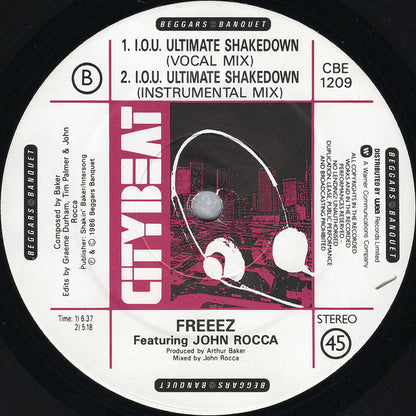 Freeez Featuring John Rocca : I.O.U. (The Ultimate Mixes '87) (12", Single)
