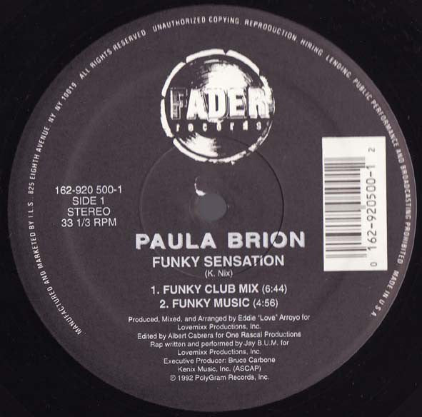 Paula Brion : Funky Sensation (12")