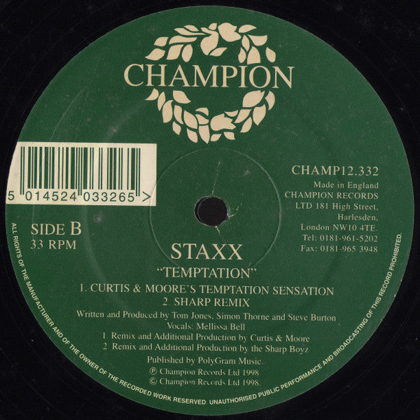 Staxx : Temptation (12")