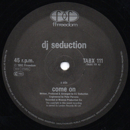 DJ Seduction : Come On / Hardcore Heaven (The Reincarnation) (12")