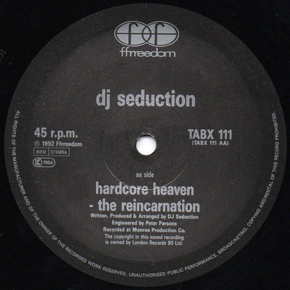 DJ Seduction : Come On / Hardcore Heaven (The Reincarnation) (12")