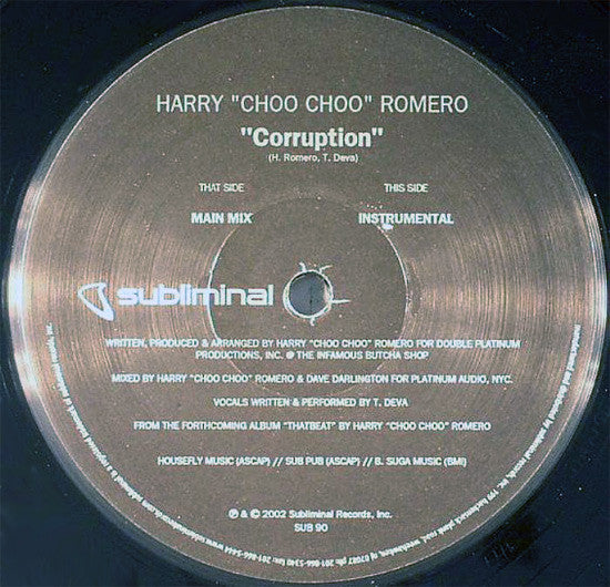 Harry "Choo Choo" Romero : Corruption (12")