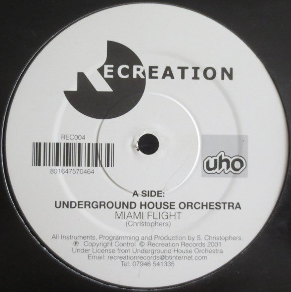 Underground House Orchestra : Miami Flight / Strange Lines (12")
