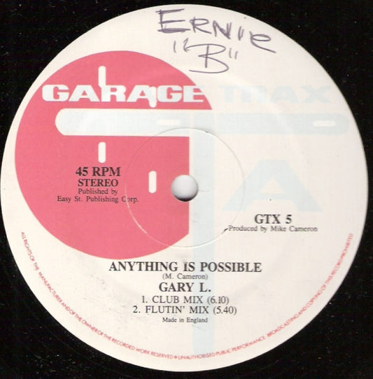 Gary L. : Anything Is Possible (12")