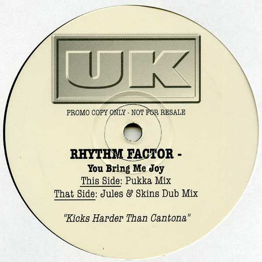 Rhythm Factor : You Bring Me Joy (2x12", Promo)