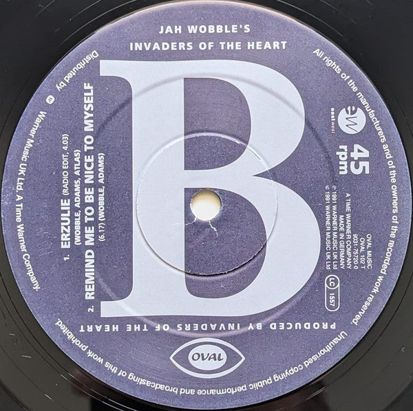 Jah Wobble's Invaders Of The Heart : Erzulie (12")